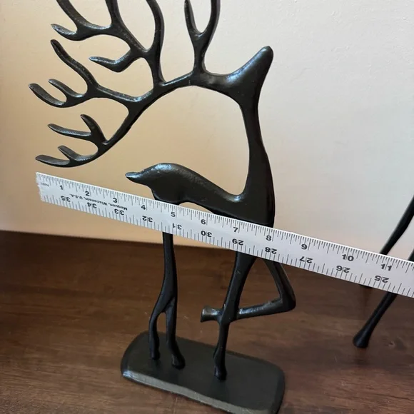 GRANVILLE LANEBlack Reindeer Set of 3Winter metal ChristmasDecor NEW